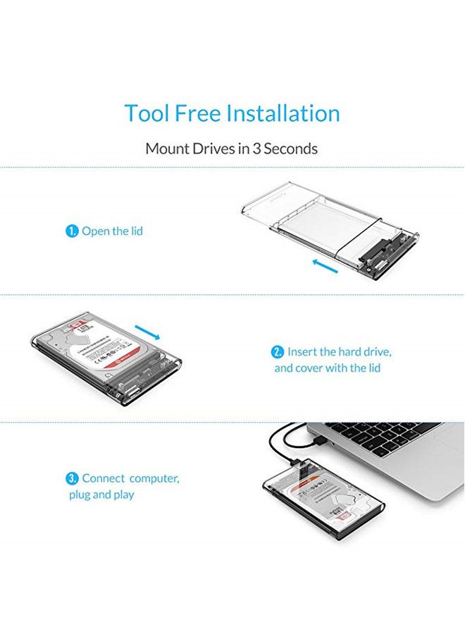 أوريكو قاعدة تثبيت محرك أقراص ثابتة من SATA إلى USB 3.0 شفاف  - Image 3