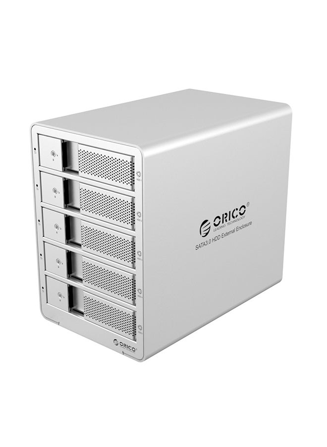Orico - Five-Bay SATA To USB 3.0 Hard Disk Drive Dock Silver - Image 1