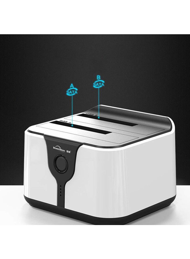 Blueendless - Dual-Bay USB 3.0 To SATA Hard Drive Dock Station With Clone Function White - Image 1