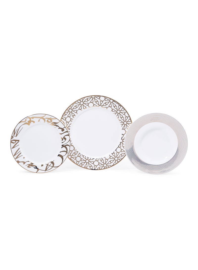 La Mesa 18 Pieces Porcelain Dinner Set Kan Ya Makan White 10.5inch  - Image 2