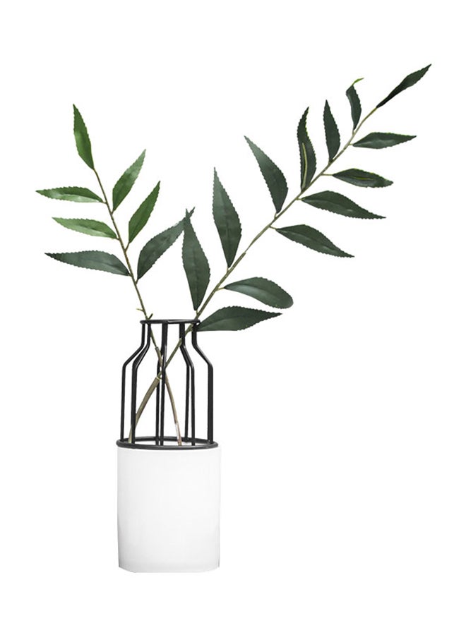 مزهرية ورود بطابع أوروبي أسود/ أبيض 8 × 15سم