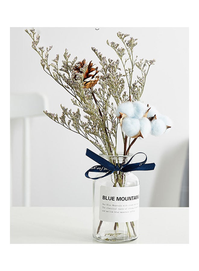 Nordic Style Artificial Flower Glass Vase Transparent 6.5 × 12.5cm 