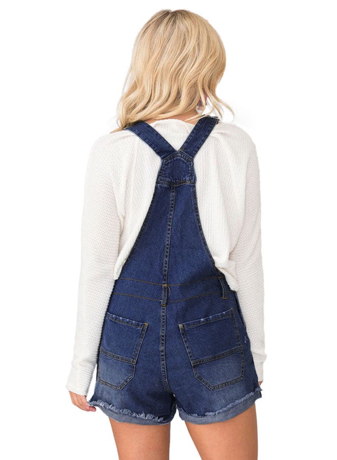 Solid Design Denim Dungaree Sky Blue - Image 2
