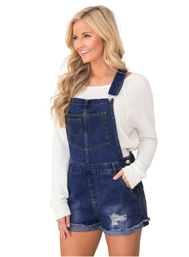 Solid Design Denim Dungaree Sky Blue - Image 3
