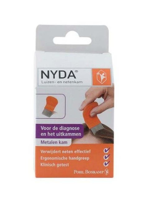 Metal Lice Comb Orange/Grey