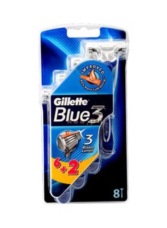 Gillette 8-Piece Blue 3 Razor Blue/Silver 