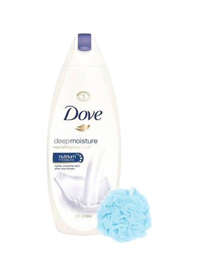 Dove Deep Moisture Body Wash With Puff 250ml