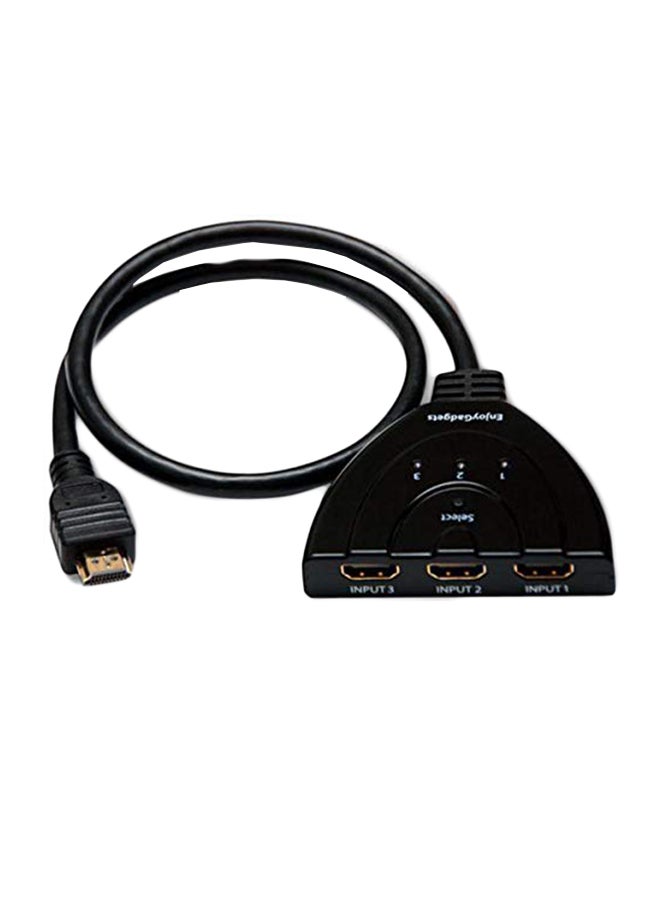 Generic - 3-Port HDMI Auto Switch Splitter Switcher Hub Black - Image 1