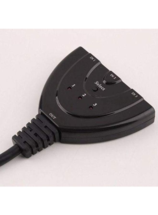 3-Port HDMI Auto Switch Splitter Switcher Hub Black