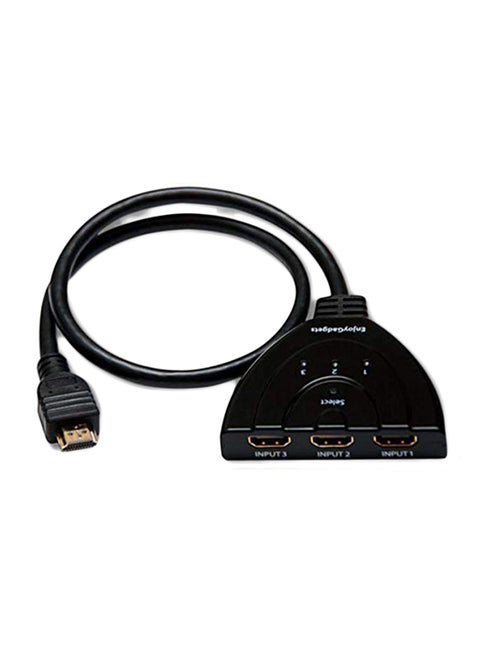 3-Port HDMI Auto Switch Splitter Switcher Hub Black