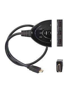 3-Port HDMI Auto Switch Splitter Switcher Hub Black