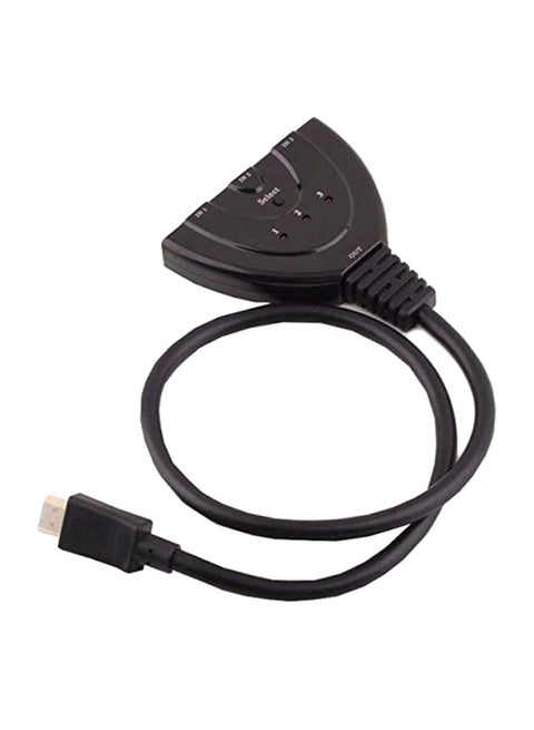 3-Port HDMI Auto Switch Splitter Switcher Hub Black