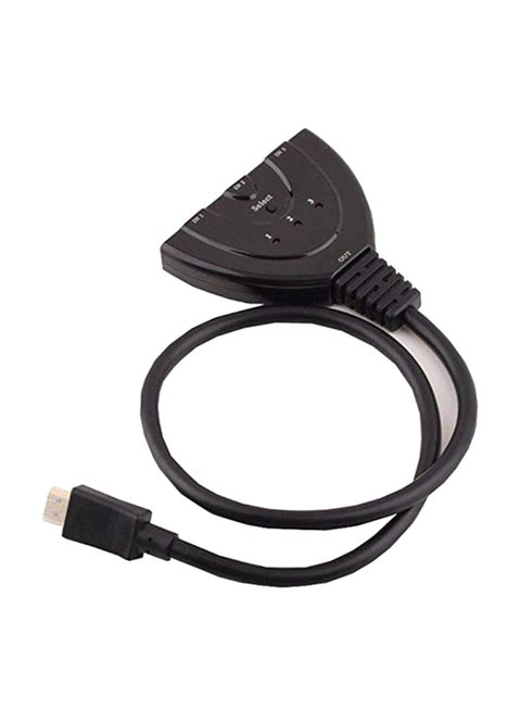 3-Port HDMI Auto Switch Splitter Switcher Hub Black