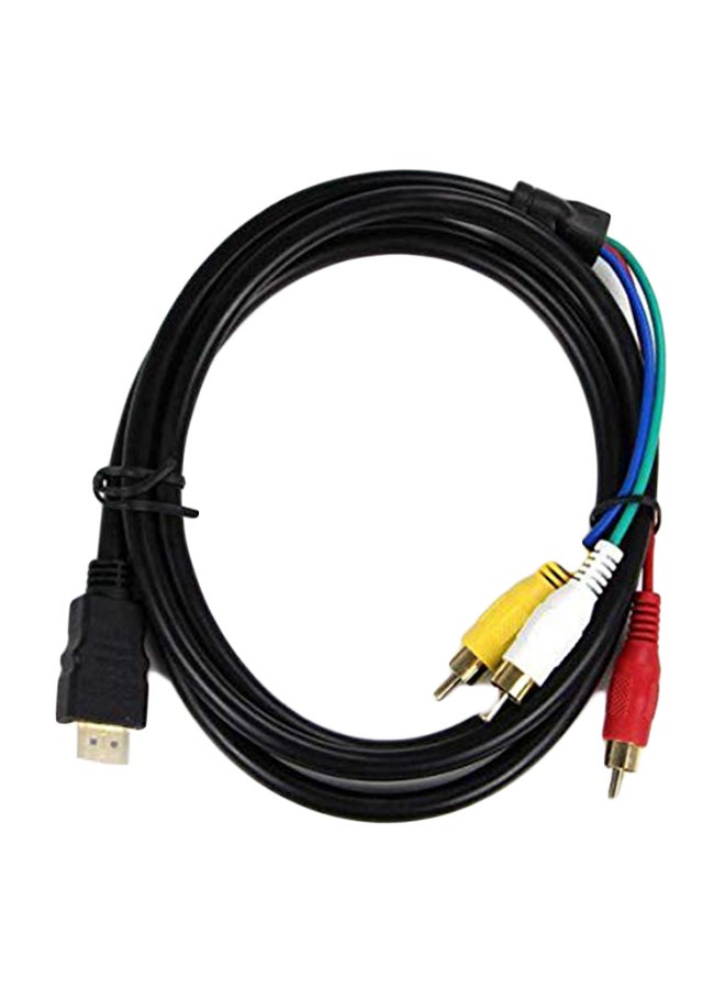 كابل محول من HDMI إلى ثلاث منافذ RCA ذكر للصوت والصورة أسود