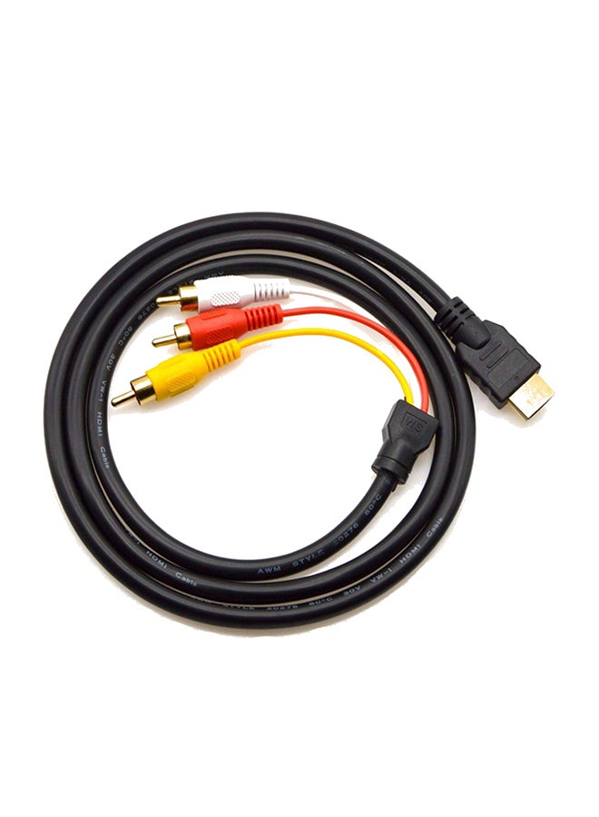 كابل موصل للفيديو والصوت HDMI ذكر إلى 3 RCA ذكر متعدد الألوان