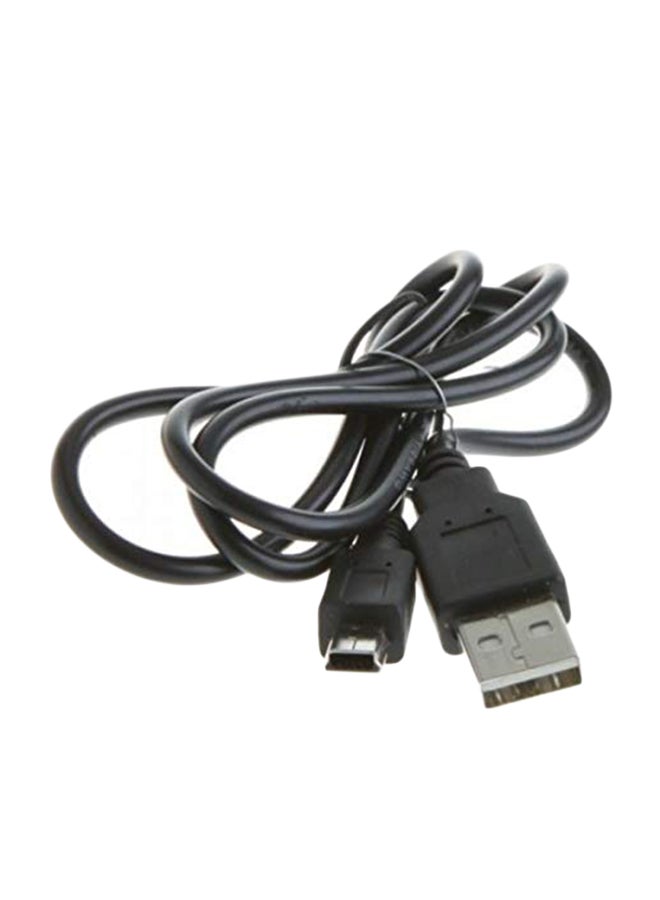 USB 2.0 Male A To Mini B 5-Pin Hi-Speed Data Cable Black