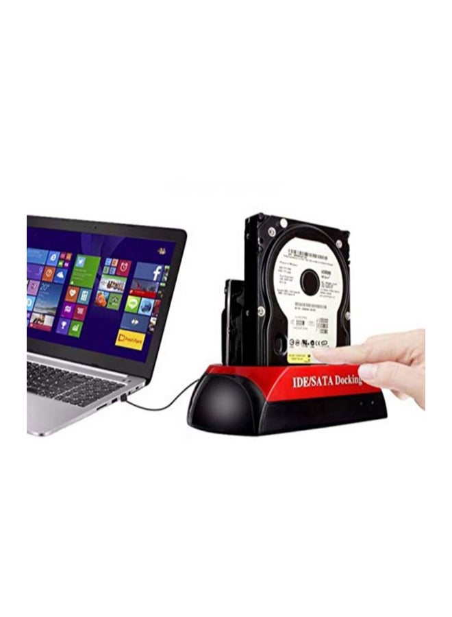 SATA IDE HDD Backup Clone Docking Station Black/Red