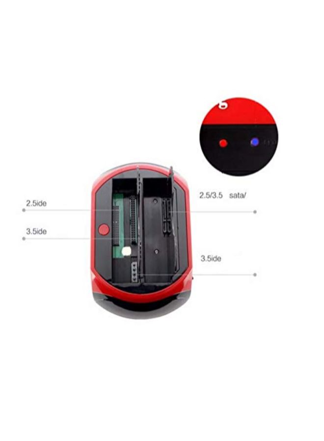 SATA IDE HDD Backup Clone Docking Station Black/Red