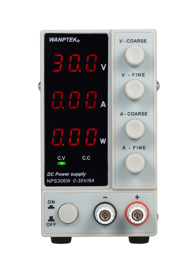 wanptek - LED Display Adjustable Mini DC Power Supply Unit White - Image 1