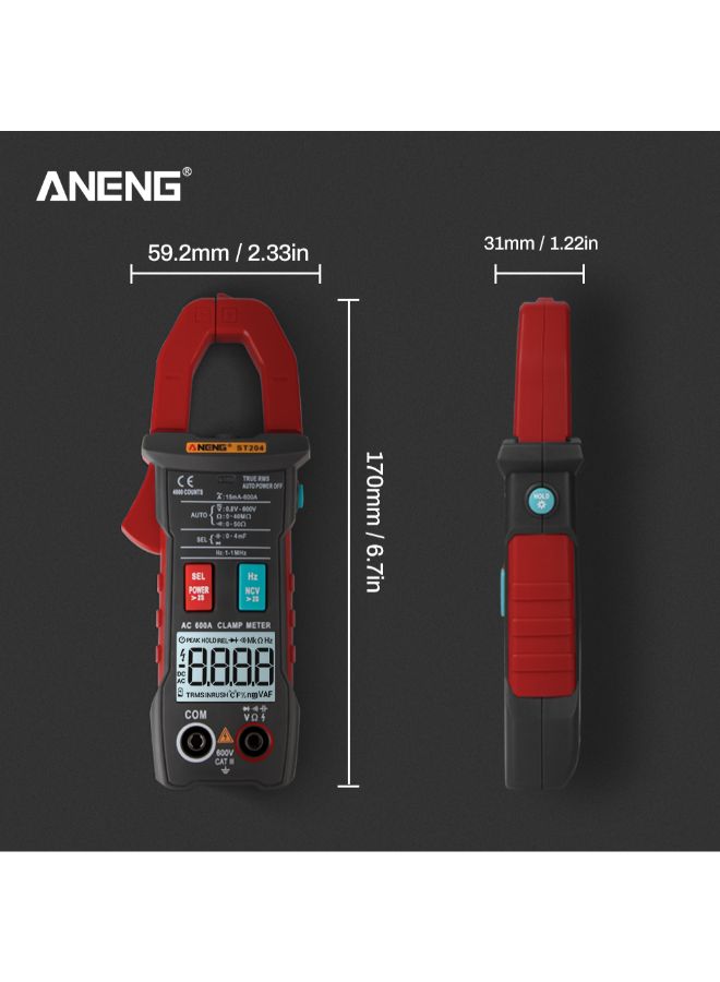 ANENG Automatic RMS Digital AC/DC Voltage Tester-ST204 Red 0.31kg  - Image 2
