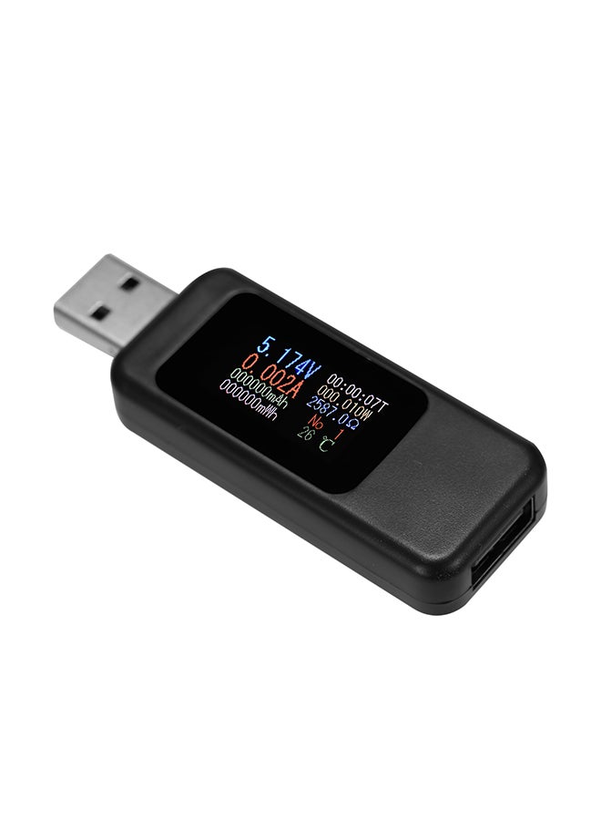 مقياس أميتر رقمي مزود بشاشة LCD ومنفذ USB أسود  - Image 1