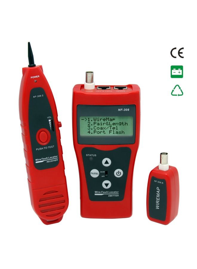 Multi-Functional LCD Network Cable Tester Black/Red 0.562kg - Image 2