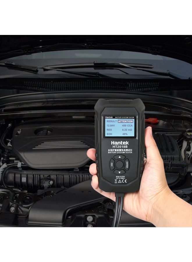 هانتك جهاز اختبار رقمي بشاشة LCD لتشخيص بطارية السيارة أسود 0.635كيلوجرام - Image 4