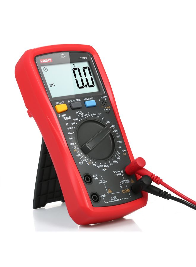 UNI-T Automatic RMS Digital AC/DC Voltage Tester-UT890C Black/Red 183 x 88 x 56mm  - Image 2