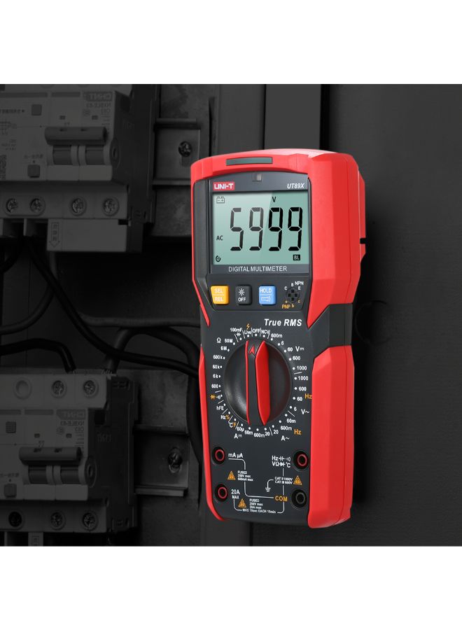 UNI-T - Automatic RMS Digital AC/DC Voltage Tester-UT89X Black/Red 186 x 87 x 52mm - Image 1