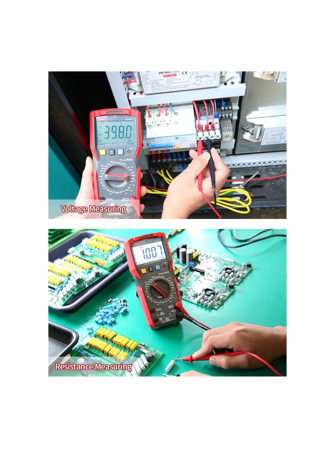 UNI-T - Automatic RMS Digital AC/DC Voltage Tester-UT89X Black/Red 186 x 87 x 52mm - Image 1