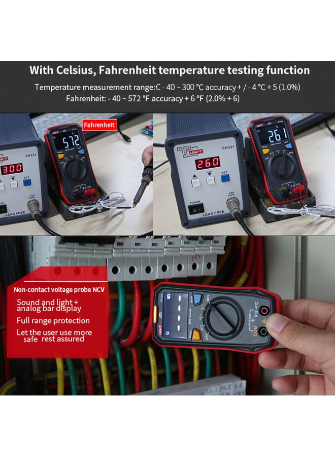 UNI-T Multi-Functional Digital High Accuracy Tester-UT123 Black/Red  - Image 2