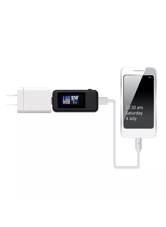 جهاز اختبار رقمي 10 في 1 بشاشة LCD ومنفذ USB أسود  - Image 2