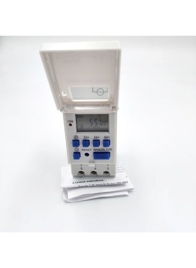 Programmable Time Switch Relay Control Digital Timer White 3.39 X 2.56 X 1.42inch  - Image 2