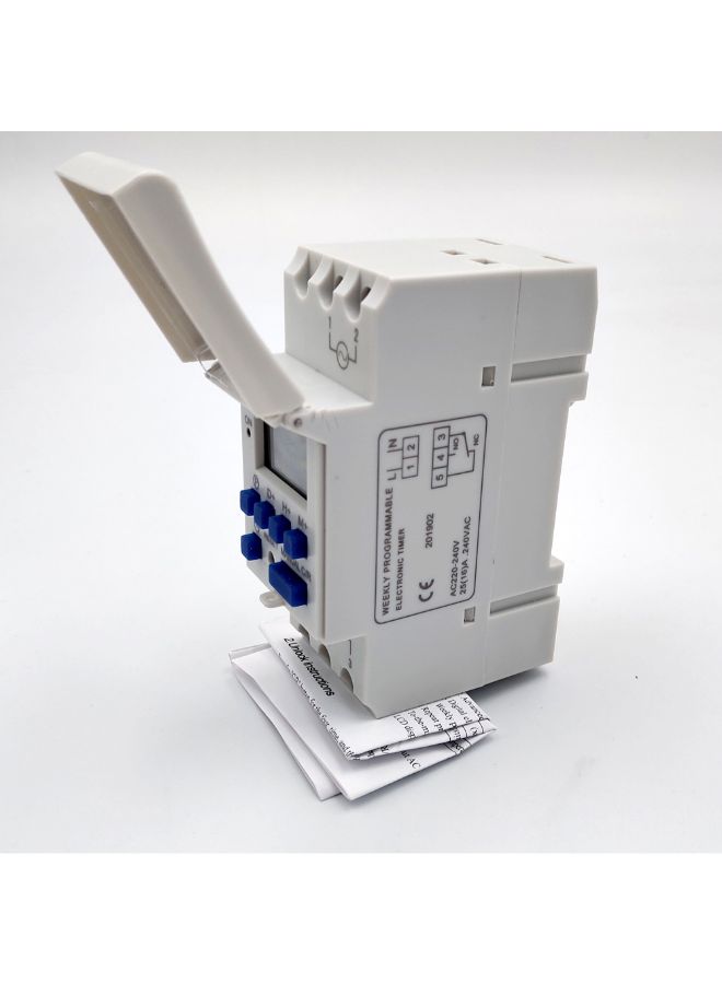 Programmable Time Switch Relay Control Digital Timer White 3.39 X 2.56 X 1.42inch  - Image 3