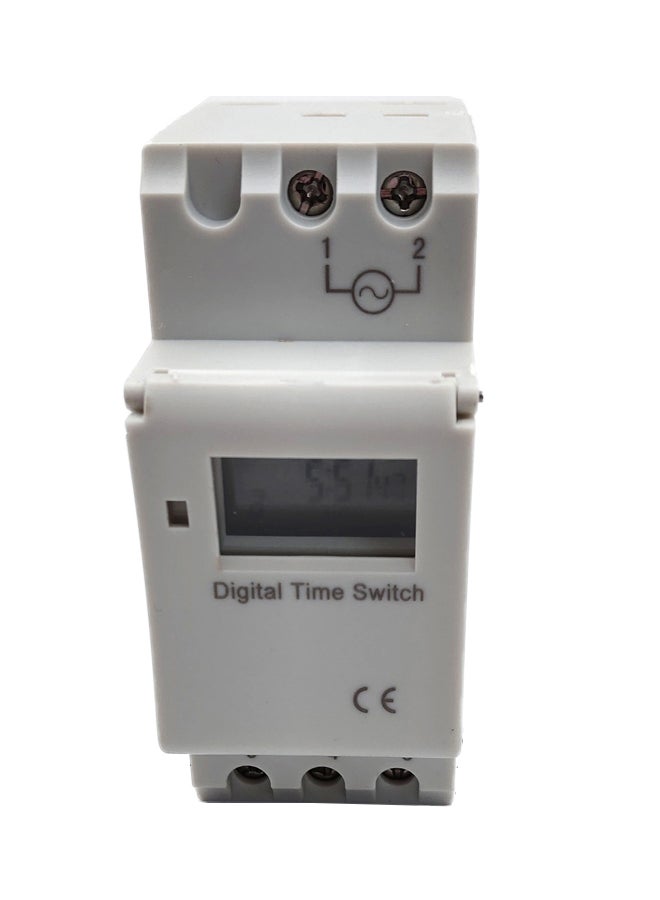 Programmable Time Switch Relay Control Digital Timer White 3.39 X 2.56 X 1.42inch  - Image 1