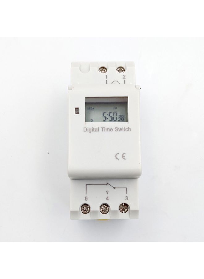 Programmable Time Switch Relay Control Digital Timer White 3.39 X 2.56 X 1.42inch  - Image 3