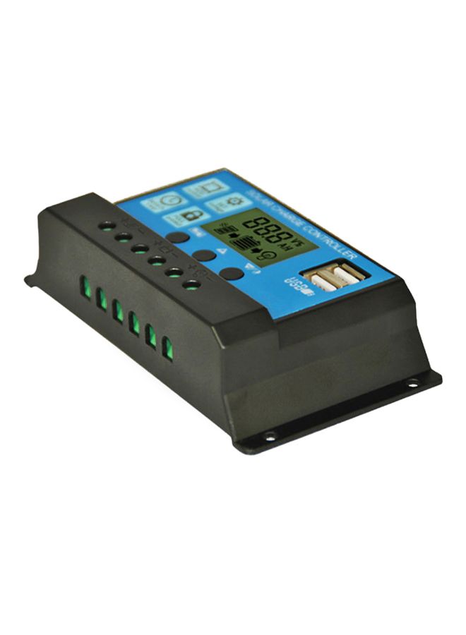 Generic - Solar Panel Battery Charge Controller With Dual USB Blue/Black 5.9 x 3.1 x 1inch - Image 1