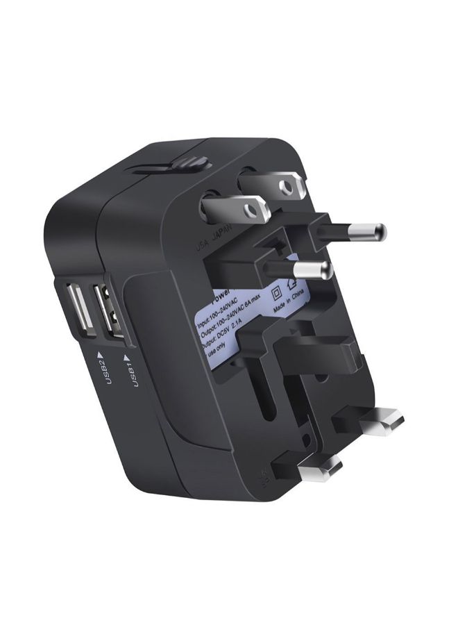 Portable Universal Travel Adapter Black 0.13kg  - Image 3