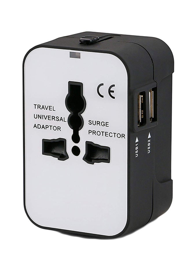 Portable Universal Travel Adapter White/Black 0.13kg - Image 1