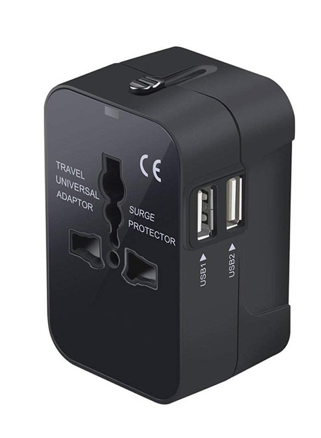 Portable Universal Travel Adapter Black 0.13kg  - Image 1