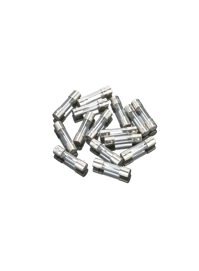 100-Piece Glass Tube Fuses Assorted Kit Silver/Clear 5 x 20mm  - Image 2