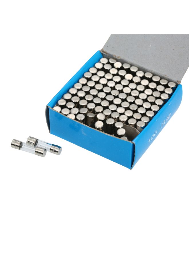100-Piece Glass Tube Fuses Assorted Kit Silver/Clear 5 x 20mm  - Image 3