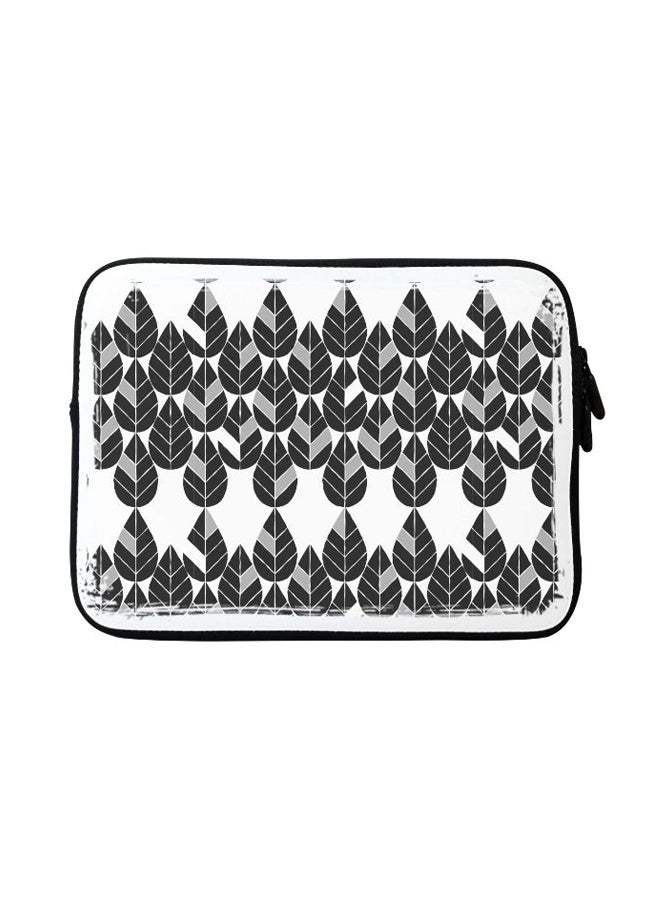 Stylizedd Teardrop Leaves Designer Sleeve With Strap For Apple MacBook Black - Image 1