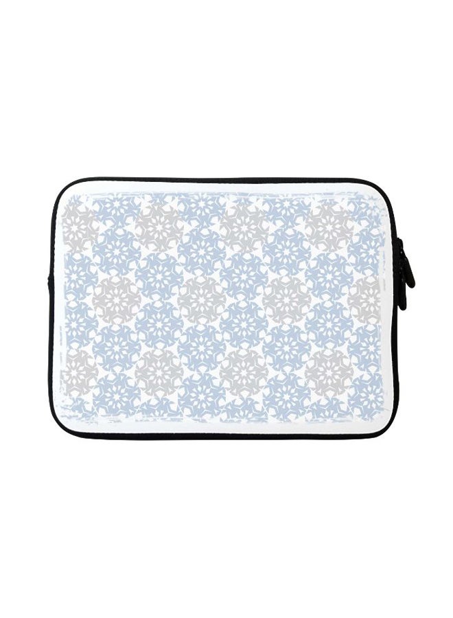 Stylizedd Frozen Snowflakes Designer Sleeve With Strap For Apple MacBook Blue/White - Image 1