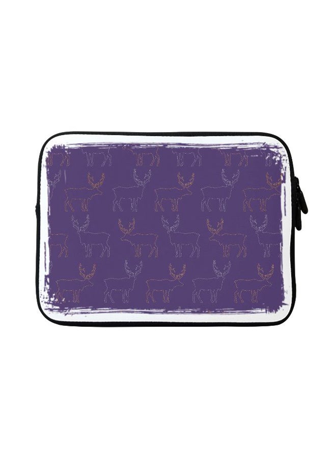 Stylizedd Purple Moose Designer Sleeve With Strap For Apple MacBook Purple/White - Image 1