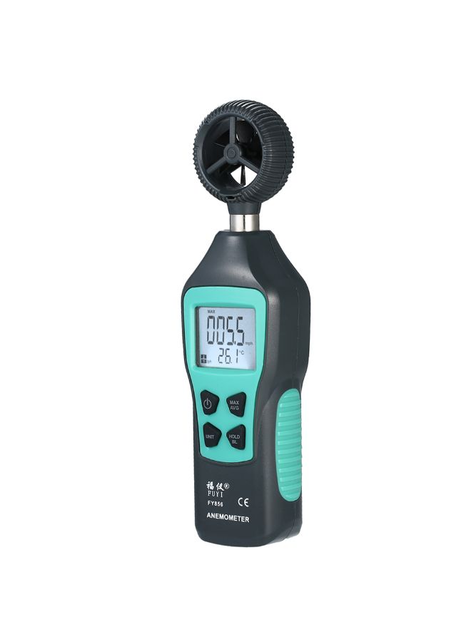 FUYI - Handheld Digital Anemometer And Thermometer Tester Green/Black - Image 1