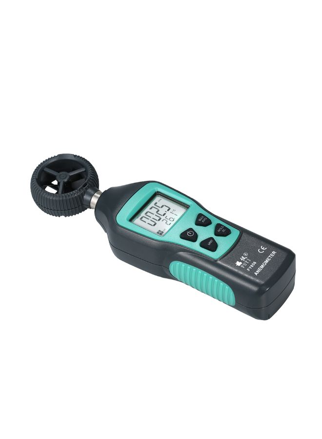 FUYI - Handheld Digital Anemometer And Thermometer Tester Green/Black - Image 1