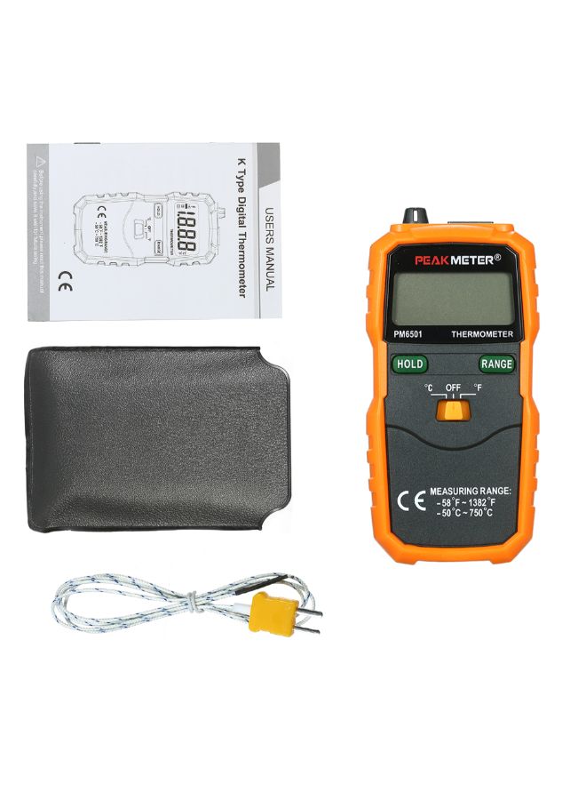 PEAKMETER LCD Display Wireless K Type Temperature Meter Orange/White/Black 12.5 x 6 x 2.5mm - Image 3