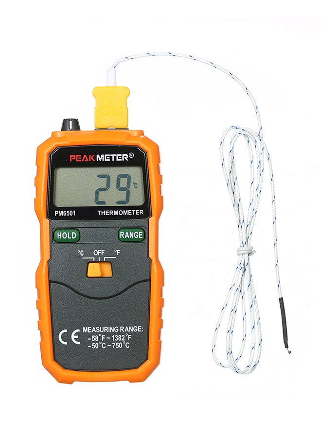 PEAKMETER LCD Display Wireless K Type Temperature Meter Orange/White/Black 12.5 x 6 x 2.5mm - Image 1