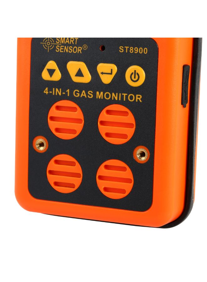 SMART SENSOR 4-In-1 Gas Detector With LCD Display Sound And Light Vibration Alarm Orange 0.753kg  - Image 3